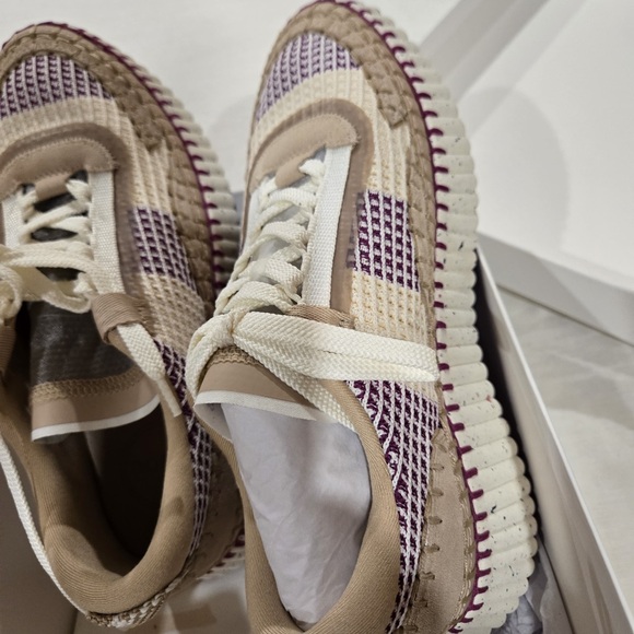 Chloe Beige and Purple Women's Sneakers - Picture 1 of 4
